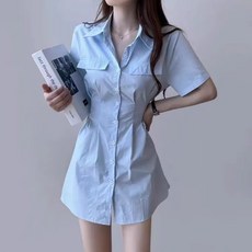 [비즈로그인] 캐주얼 슬림 셔츠 미니 원피스 3color