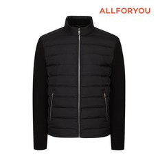 [올포유] 23FW 남성 니트 배색 방풍 구스 다운 점퍼 AGDJM9151-199