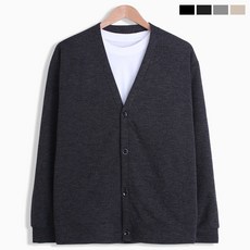 남녀공용 세미오버 베이직 브이넥 니트 가디건 4컬러 M~2XL 4사이즈 #오버핏 #빅사이즈 #세미오버 #골지 #남녀공용 #니트