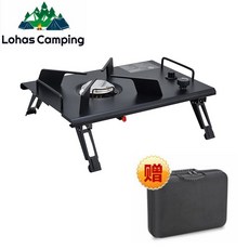 lohascamping 휴대용가스버너 캠핑버너 미니버너 휴대용버너 이소가스버너 플랫버너 고화력가스버너 부, 01 black stove, 1개