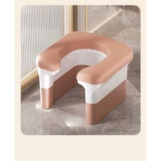 두리 좌욕의자 어르신 임산부 목욕 미끄럼방지, 회색 PU 쿠션, 1개