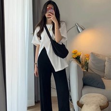 어반룩북 언밸런스 루즈핏 트임 반팔