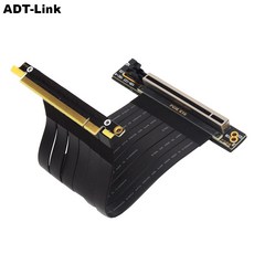 PCI 익스프레스 3.0 더블 90 도 직각 연장 케이블 PCIe 3.0x16x16 16x 라이저 리본 익스텐더 그래픽 수직, 01m, 1개