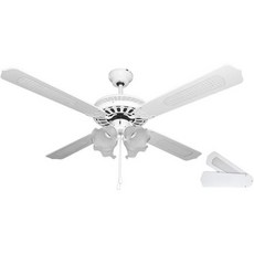 Orbegozo 조명 뒤집을 수 있는 4개의 날개 지름 132cm 60W 출력 및 3단 목재 Ct 천장 선풍기, White 독일직구