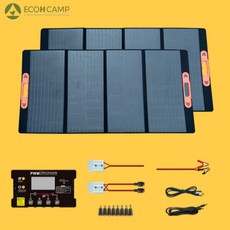에코H 휴대용 접이식 태양광 패널 충전기 18V 솔라 판넬 야외 이동식 캠핑 태양열 발전기, 400W, 1개