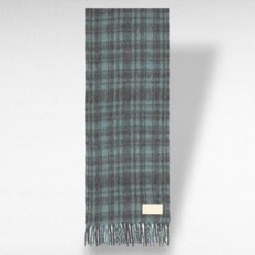 AMI 공용 체크 패턴 프린지 스카프 - 아쿠아 마린 / USFAA CHECK PATTEN FRINGE SCARF