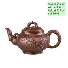 대용량 이싱 퍼플 클레이 찻주전자 수제 찻잔 정통 다도 주전자 다기 액세서리 음료용기, 8.H 580ml
