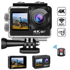 미니 스포츠 액션 카메라 울트라 HD 4K 60FPS 1080P 와이파이 모토크로스 수중 방수 헬멧 비디오 녹화, 3.Black - With 16G Card