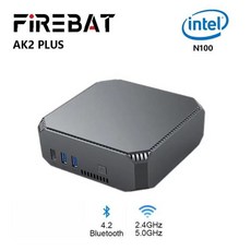 FIREBAT AK2 플러스 미니 PC N100 듀얼 밴드 WiFi5 BT4.2 데스크탑 게이밍 컴퓨터 게이머 16GB 512GB
