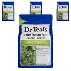 닥터틸즈 퓨어 엡솜 솔트 소킹 솔루션 1.36kg, 4개, Eucalyptus & Spearmint
