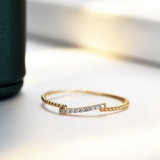 진주두줄스프링반지