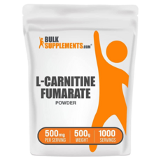 벌크 서플리먼츠 L-카르니틴 푸마르산 500mg 분말 500g, 10mg, 1개