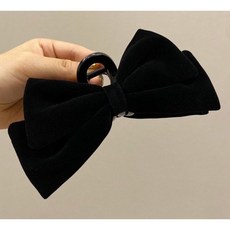  벨벳집게핀 쉬폰 왕리본 리본핀 성인 올림머리 헤어 여리여리 삔  상품 이미지