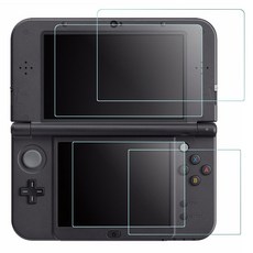 화면 보호기 호환 새로운 3DS XL 상단 화면용 AFUNTA 4개 강화 유리 및 HD 클리어 크리스탈 PET 필름 하단 화면 3DSXL 액세서리