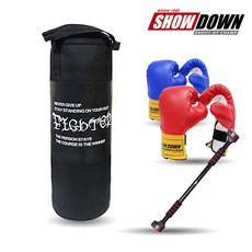 SHOWDOWN 쇼다운 샌드백 파이터 헤비백 B세트 90cm 글러브 철봉, 샌드백+스마트락+글러브 블루(중)