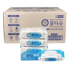 촉촉하고 잘닦이는 물티슈 캡형 60매 X 32팩(1BOX), 깨끗한나라 물티슈 캡형 60매 X 32팩, 32개