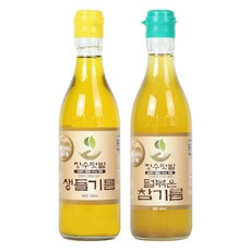 장수텃밭 덜볶아 더 건강하고 깔끔한 생들기름1병+덜볶은참기름1병 350ml 2병, 2개