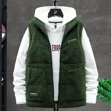 남자뽀글이조끼 오피스룩 남자양털조끼 민소매 경량 페이크퍼 간절기 겨울