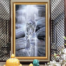 백호보석십자수