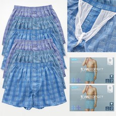 제임스딘 남자 그물 망 분리 기능 60수 고급 순면 트렁크 팬티 3매입 + 3매입 6종 세트
