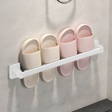 안다미 무타공 욕실화 슬리퍼 50cm 거치대, 화이트, 1개