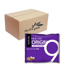 넛츠피아 나인믹스 오리진 20g 하루 견과 한줌 견과류, 60봉 낱봉 (택배박스 포장)
