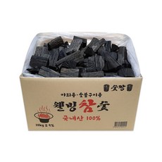 참나무 고기 바베큐 숯 구이용 국내산 진천 참숯, 1box, 10kg