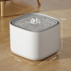 3L 고양이 분수 자동 재순환 필터 대용량 급수기 USB 전기 무소음 물 디스펜서, 1개, gray Regular