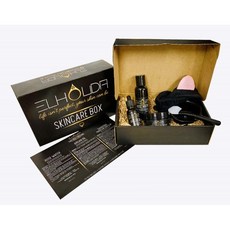 ELHOUDA 스킨케어 박스- 아르간 오일 가솔 모로코 점토페이셜 클렌징 로즈워터 페이스 토닉 + 주걱 찬장 헤어밴드용 페이, 1