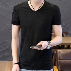 kirahosi 남자 티셔츠 여름 남성 브이넥 반팔 티셔츠 예쁜옷 806 HR6+ 스마트 스트랩 증정 Fnous5