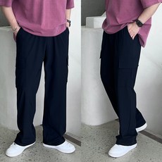 데일트 고드름 남자 여름 빅사이즈 밴딩 카고 와이드 팬츠