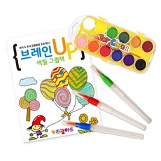 해피셀러하우스(Diome) 두뇌계발 물감놀이 브레인 세트 아이물감 물감놀이 미술놀이 데일리미술놀이 고체물감+asdfg, 확인요, 확인요