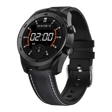 LEMFO DT79 2020 스마트워치 디자인과 기능을 업그레이드 똑똑한워치 ECG PPG, 블랙+블랙가죽스트랩