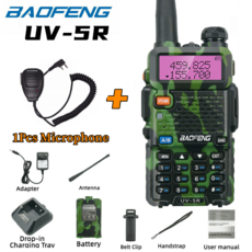 오리지널 BaoFeng 워키토키 UV-5R 10km CB 햄 양방향 라디오 uv5r 128CH 5W VHF 휴대용 사냥, 05 Microphone