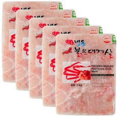 국내산 붉은 대게살 파지 1kg 내용량 700g 식자재 대량용 업소용 붉은 단 홍게살, 5개