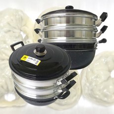 거북표 다기능 마블 3단 찜솥 채반 포함 38cm, 1개