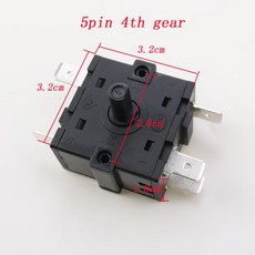 전기 룸 히터 위치 5 핀 4 단 로터리 스위치 선택기 AC 250V 16A 라디에이터 1개, [01] Q-5pin 4th gear, [01] 기타, [01] 기타