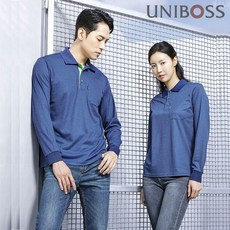 유니보스 TL31 추동 긴팔 카라 티셔츠 S~4XL 블루 가을 겨울 남여공용 일상 사무 근무 복 수원, 06_TL31_블루_3XL, 1개