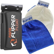 FLPPER 어항 수조 자석 청소기 플립퍼 클리너 플로트 2 in 1 플로팅 마그네틱 수족관 유리 나노 플립 미트 양면 테리 천 극세사 다용도 클리닝 팩 Q1620686, 1개
