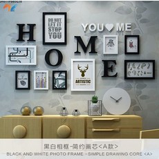 청첩장액자 사진 미국식 사진액자 창의적 diy수공 벽에거는 북유렵풍 벽면 10inch가구 가정용 액자, C06-입체 글자 큰틀 A타입