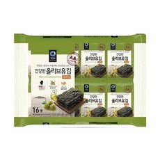 청정원 아침메뉴추천 건강한 올리브유 재래김 도시락 김 반찬 맛있는 어린이간식 5g 16봉 간단한요리 간편식, 1세트