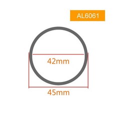 알루미늄각관 알루미늄 원형 튜브 6061 외경 45mm 내부 36-42mm 벽 1.5mm-4.5mm 하드 스트레이트 알루미늄 이음매 파이프 얇은 두꺼운 벽, OD48 ID42_500mm