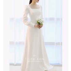 해외구매대행 로마네스크 감성 심플 실크 셀프웨딩드레스 마른 신부