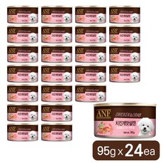 ANF 강아지 간식 캔 모음 치킨 게맛살 비프 순살 야채 라이스 버라이어티 믹스 강아지캔, 24개, 95g, ANF 캔 강아지 간식 치킨게맛살(G)