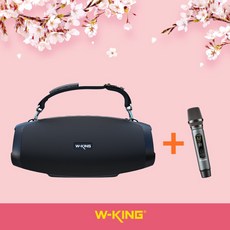 W-KING 더블유킹 MT BOX D10 캠핑 블루투스 스피커 야외용 방수 IPX6 노래방, MT Box D10 스피커+무선마이크 M6 - jlinkarm라이센스등록