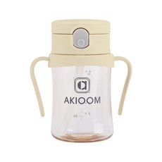 아키움 PPSU 원터치 빨대컵 200ml 260ml 역류방지 특허, 레몬