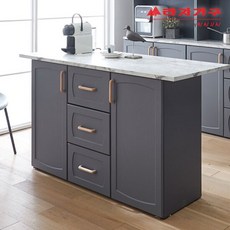 [라자가구] 비바 고메 1400 아일랜드식탁 홈바 서랍형 LNK015, 색상:화이트+오크