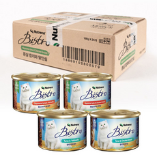 동원 뉴트리나 비스트로캔 고양이 주식캔 습식사료, 4종 콤보, 12개, 160g