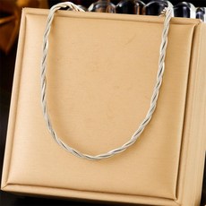 Vintage Chain Twist Stainless Steel Clavicle Chain Necklace