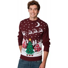 HSA New Mens Womens Unisex 점퍼 크리스마스 크리스마스 Novelty Retro Fairisle 산타 파티 스웨터 점퍼